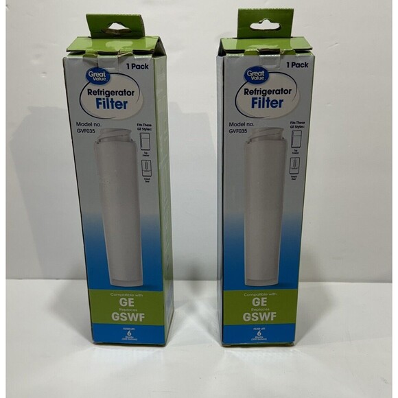 Great Value GVF035 Filter‎ Compatible w/GE Replaces GSWF NEW/SEALED ( Set Of 2) - Picture 1 of 5